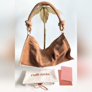 cult gaia Hera Mini Suede Shoulder Bag (Camel)